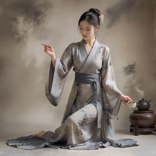茶艺师表演茶道近景图