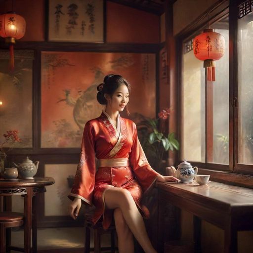 老字号茶馆内部图
