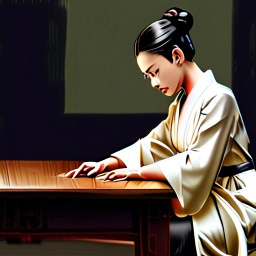 展示敲桌礼的传统动作