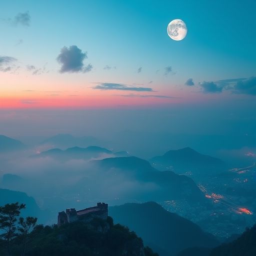 霓虹灯下的茶肆入口，散发高端氛围