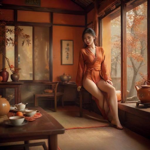 秋季茶楼装饰图