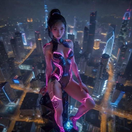 广州核心商圈夜景