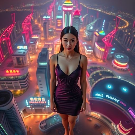 现代建筑与传统元素交织的城市景观