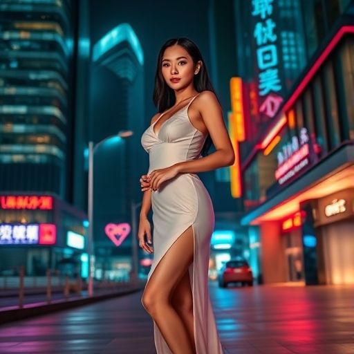 夜晚灯光下的工作室外观
