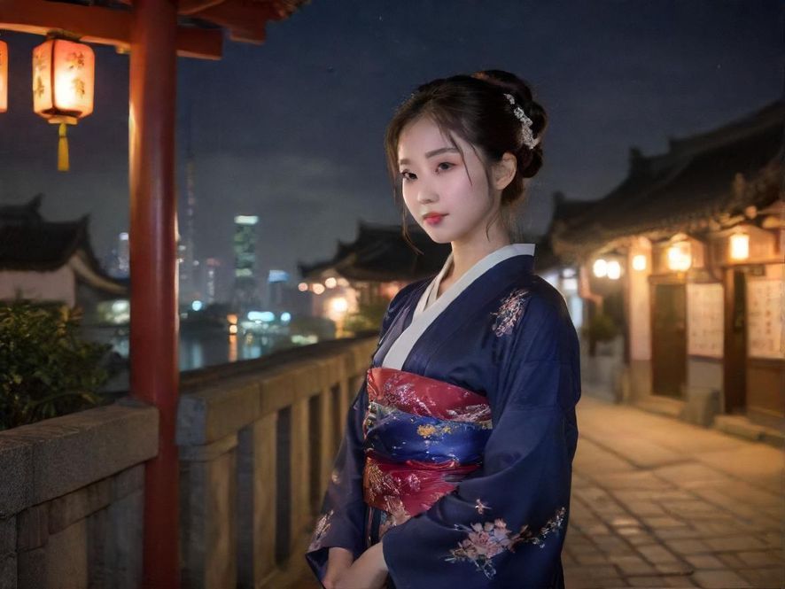 夜幕下的都市璀璨霓虹，暗示夜生活的多彩魅力