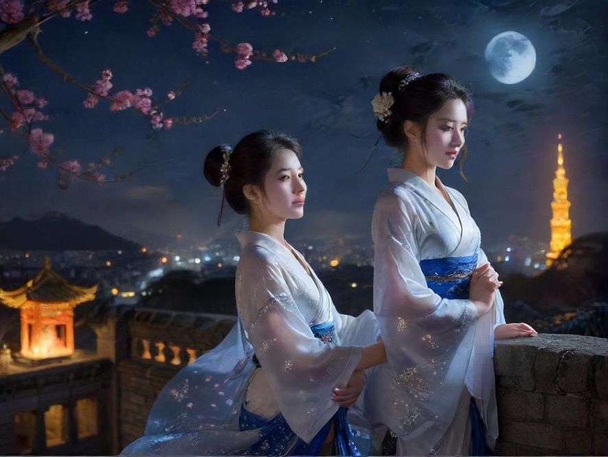 广东夜场氛围，霓虹灯光下的城市夜景，充满活力与神秘感。