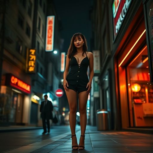 城市夜色中的一扇神秘门