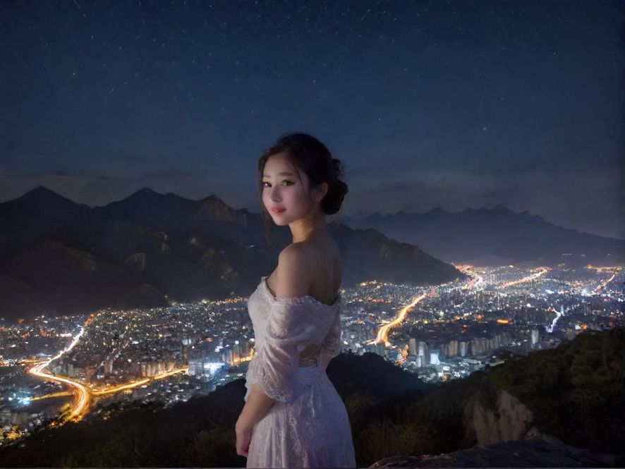 佛山夜晚繁华的娱乐街区，霓虹灯闪烁，人来人往