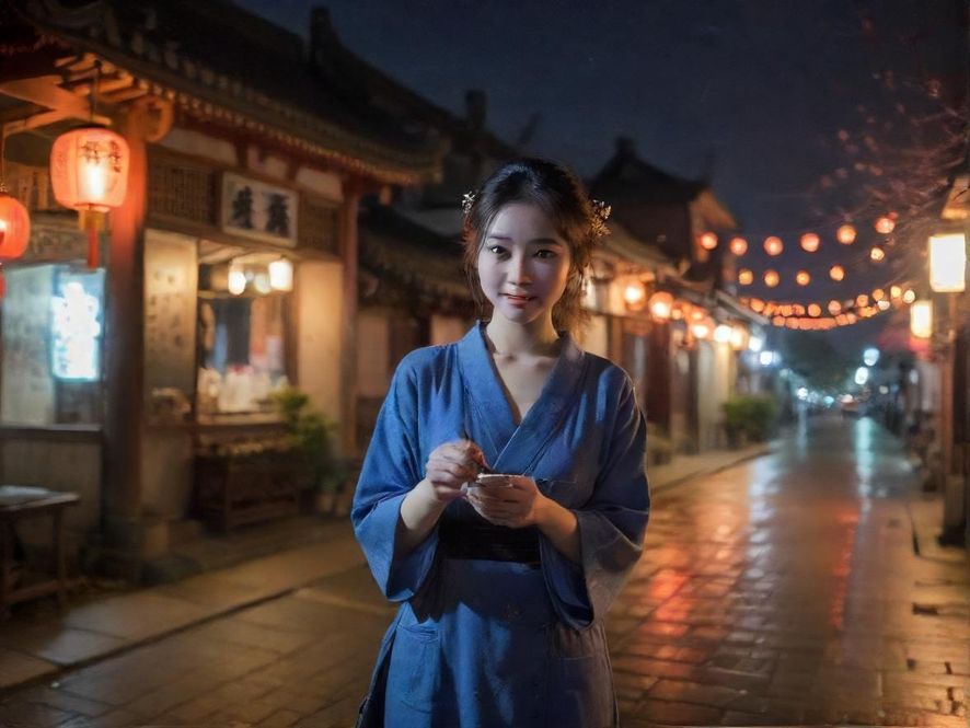 都市夜景 俯视视角 赛博朋克风格 城市天际线