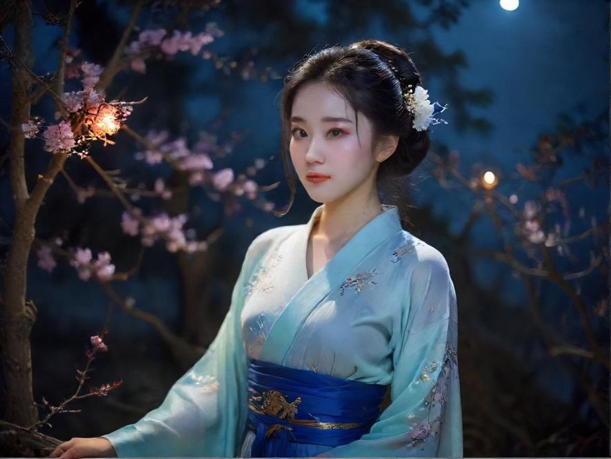 广州夜晚繁华的街景，灯火辉煌