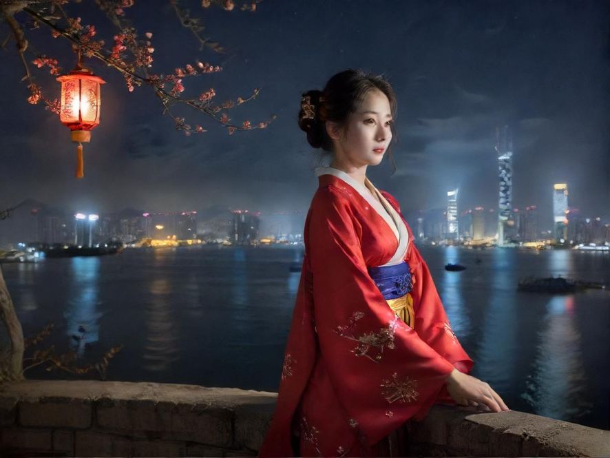 上海璀璨夜景，霓虹闪烁