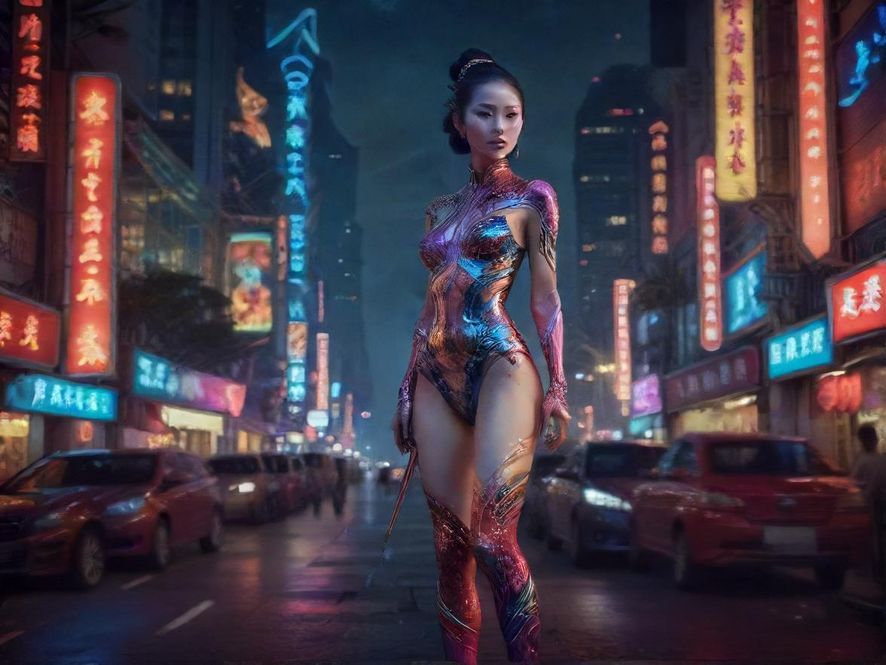 广州夜色下的城市景观