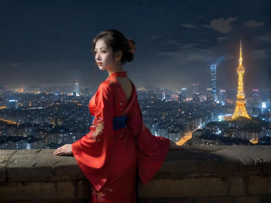 一位经验丰富的人在城市夜景中指引方向
