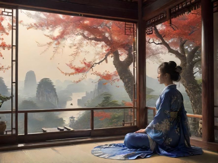 广州一间私密茶室的舒适内部景象