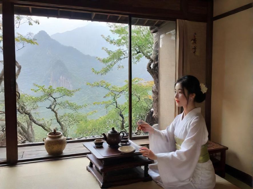 佛山休闲茶社温馨室内园林环境
