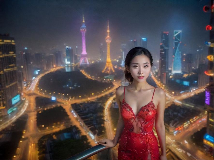 广州天河夜景