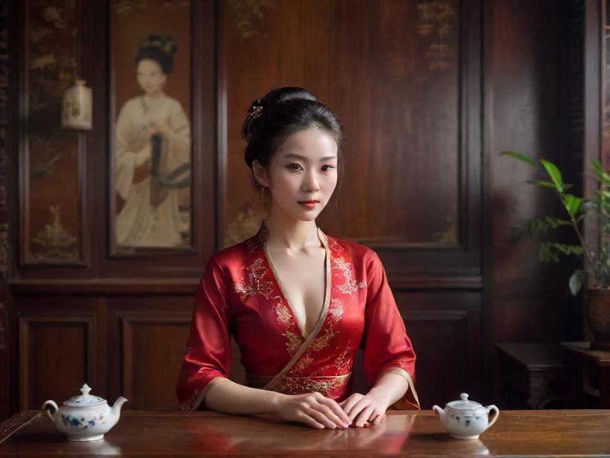 广州白云区茶艺师泡茶场景