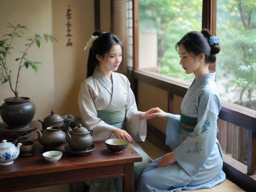 深圳福田喝茶工作室茶艺师泡茶场景