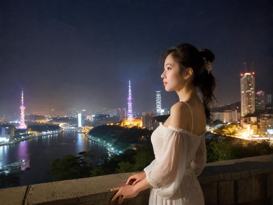 广州夜场会所 全景照片 城市夜景背景