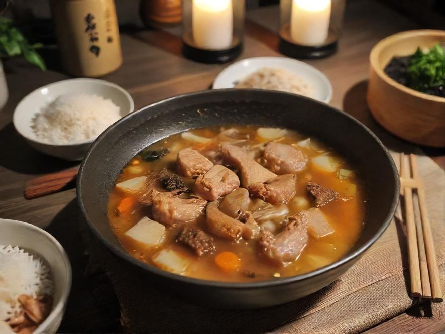 广州繁华美食街夜市人潮