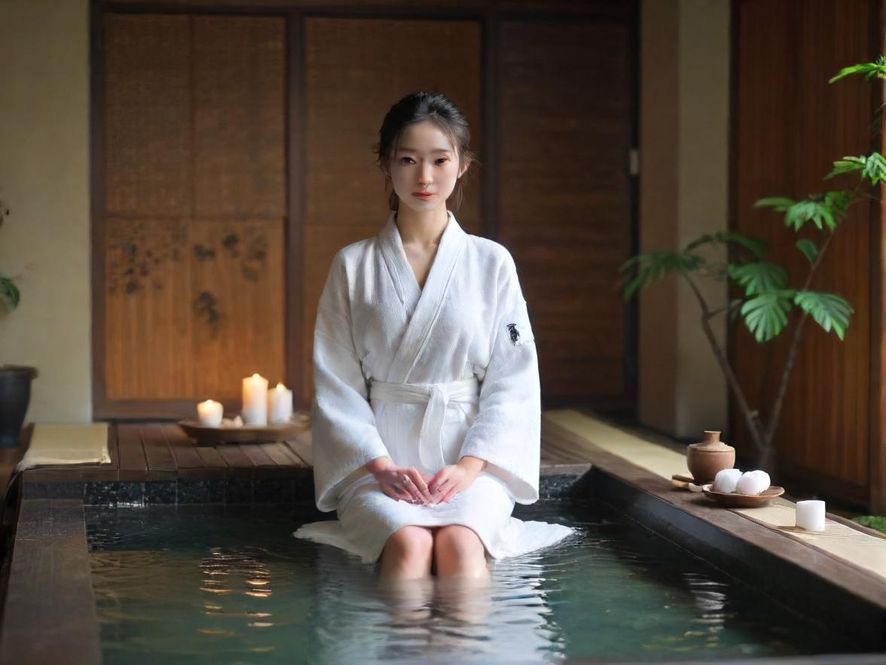 广州洛宴水会私密包间内,技师正在为顾客提供专业的SPA服务,营造出宁静治愈的氛围。