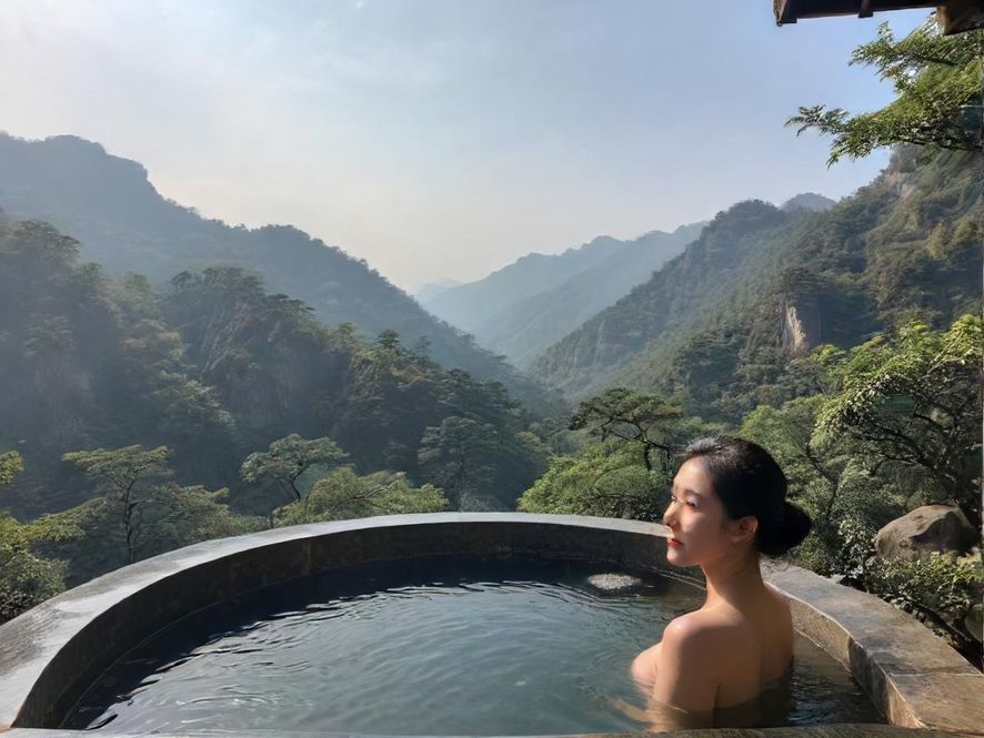 佛山高端SPA馆内景，光线柔和，绿植点缀，营造极致放松氛围