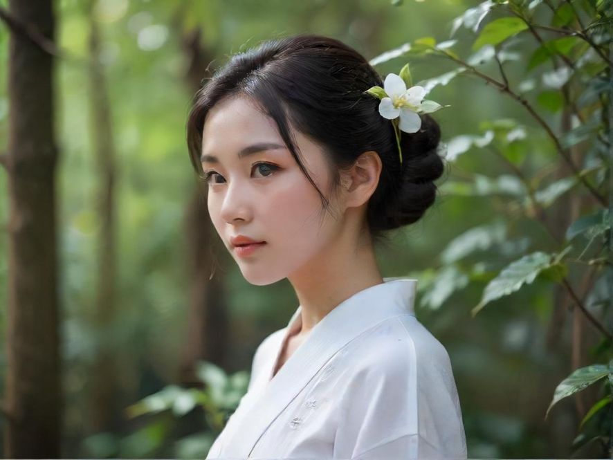 女性享受面部按摩放松