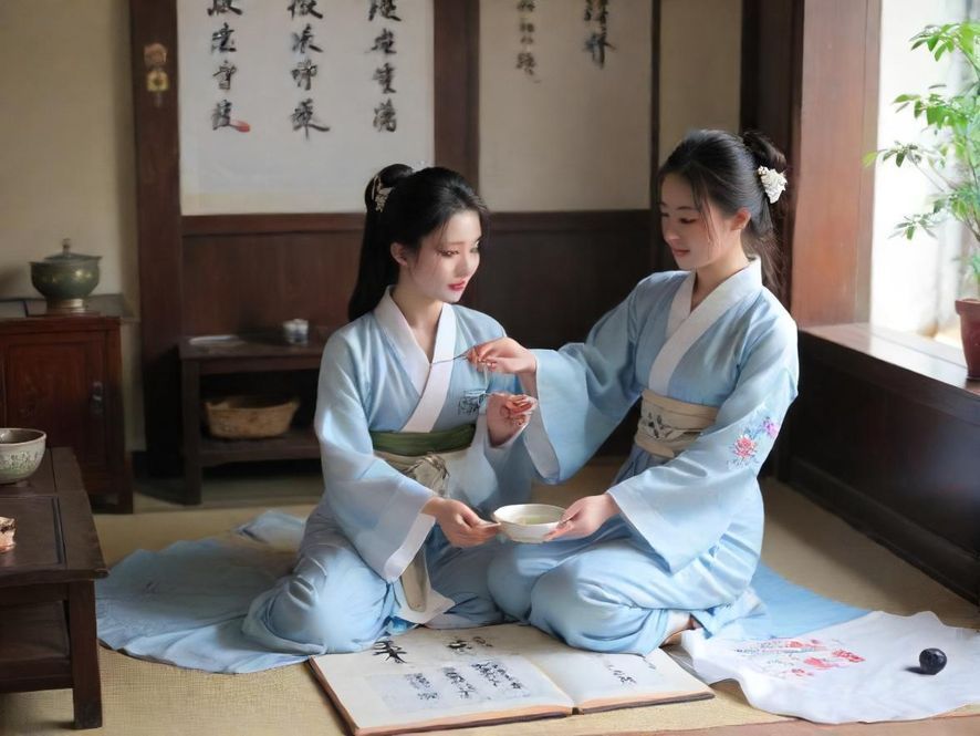 一位面带温柔微笑的成熟女性的侧面特写,背景是昏暗而温馨的茶室,营造出私密放松的氛围。